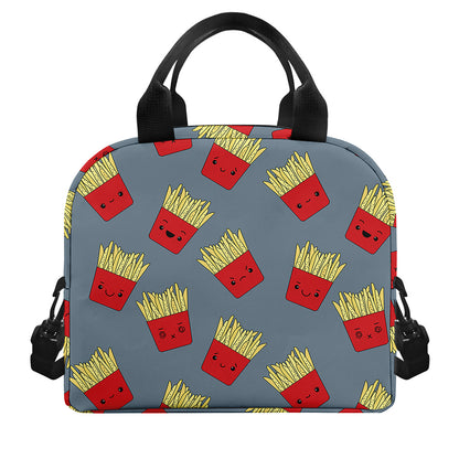 Cute French Fries Pattern Print Insulated Lunch Bag