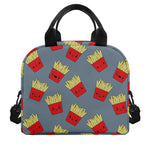 Cute French Fries Pattern Print Insulated Lunch Bag