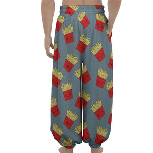 Cute French Fries Pattern Print Lantern Pants