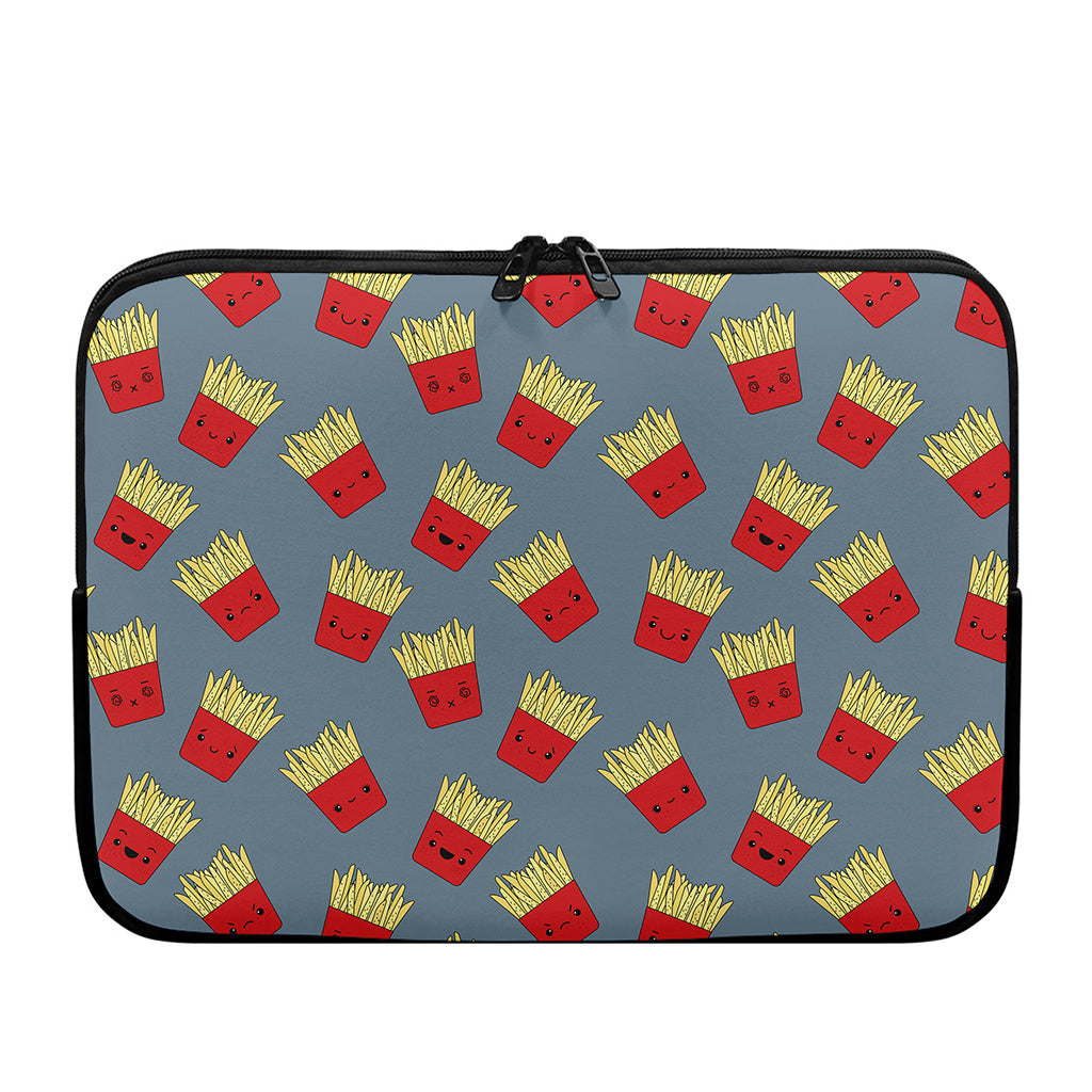 Cute French Fries Pattern Print Laptop Sleeve