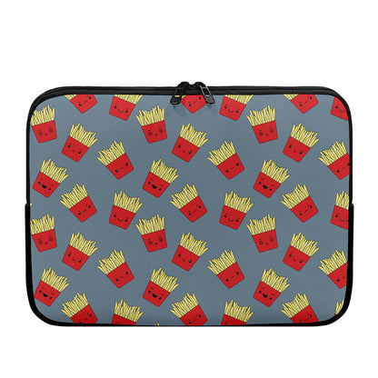 Cute French Fries Pattern Print Laptop Sleeve
