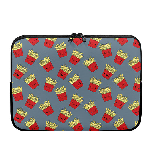 Cute French Fries Pattern Print Laptop Sleeve