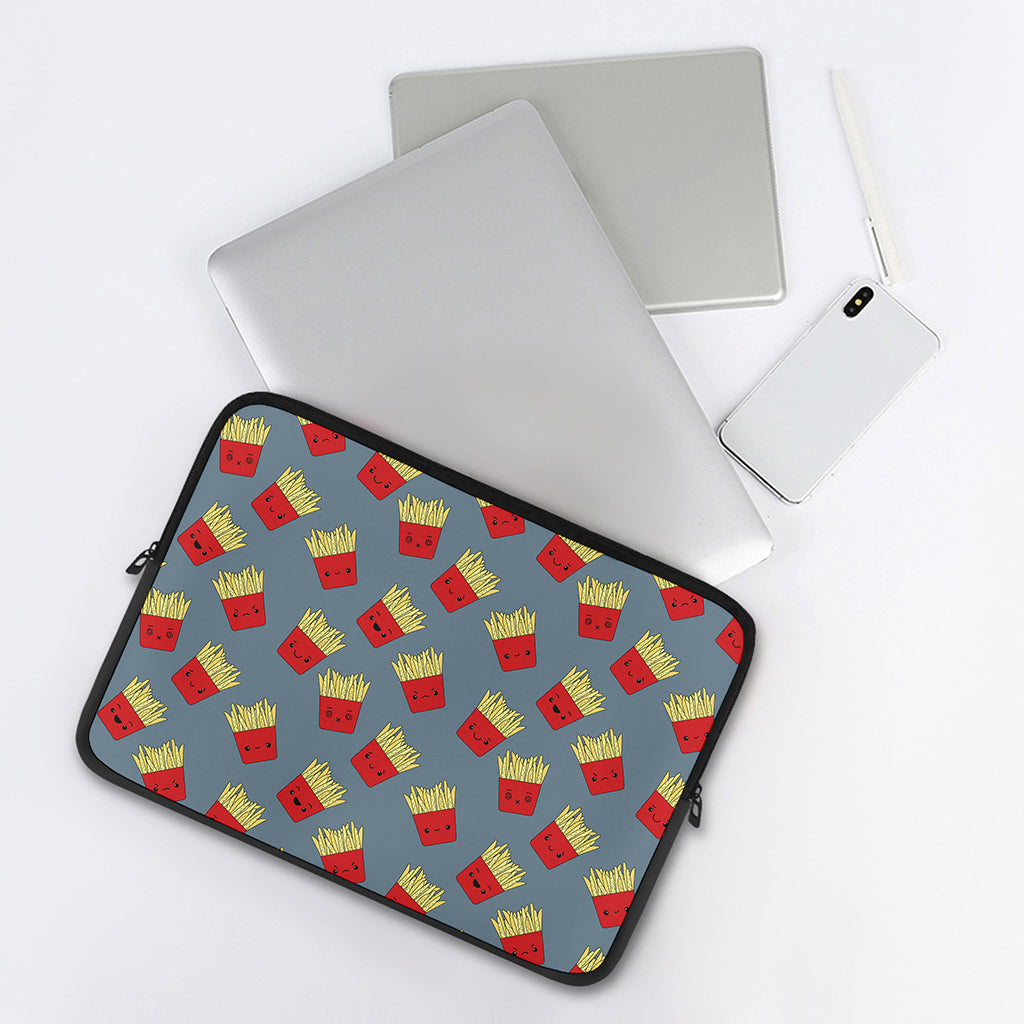 Cute French Fries Pattern Print Laptop Sleeve