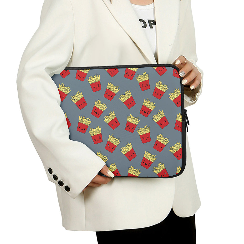 Cute French Fries Pattern Print Laptop Sleeve