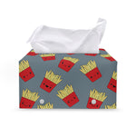 Cute French Fries Pattern Print Leather Tissue Box Cover