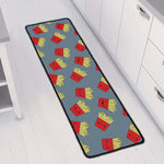 Cute French Fries Pattern Print Long Kitchen Mat