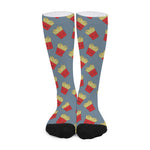 Cute French Fries Pattern Print Long Socks