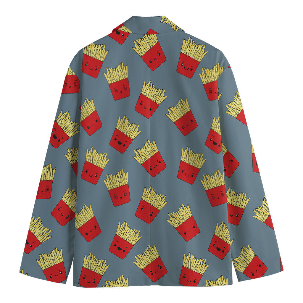 Cute French Fries Pattern Print Men's Blazer