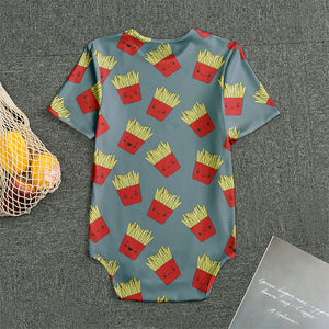 Cute French Fries Pattern Print Men's Bodysuit