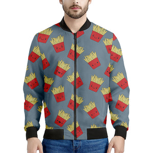 Cute French Fries Pattern Print Men's Bomber Jacket