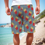 Cute French Fries Pattern Print Men's Cargo Shorts