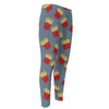 Cute French Fries Pattern Print Men's Compression Pants