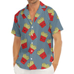 Cute French Fries Pattern Print Men's Deep V-Neck Shirt