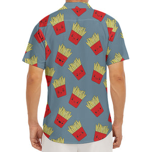 Cute French Fries Pattern Print Men's Deep V-Neck Shirt