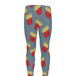 Cute French Fries Pattern Print Men's leggings