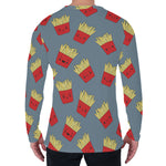 Cute French Fries Pattern Print Men's Long Sleeve T-Shirt