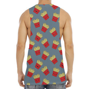 Cute French Fries Pattern Print Men's Muscle Tank Top