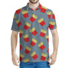 Cute French Fries Pattern Print Men's Polo Shirt