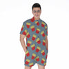 Cute French Fries Pattern Print Men's Rompers