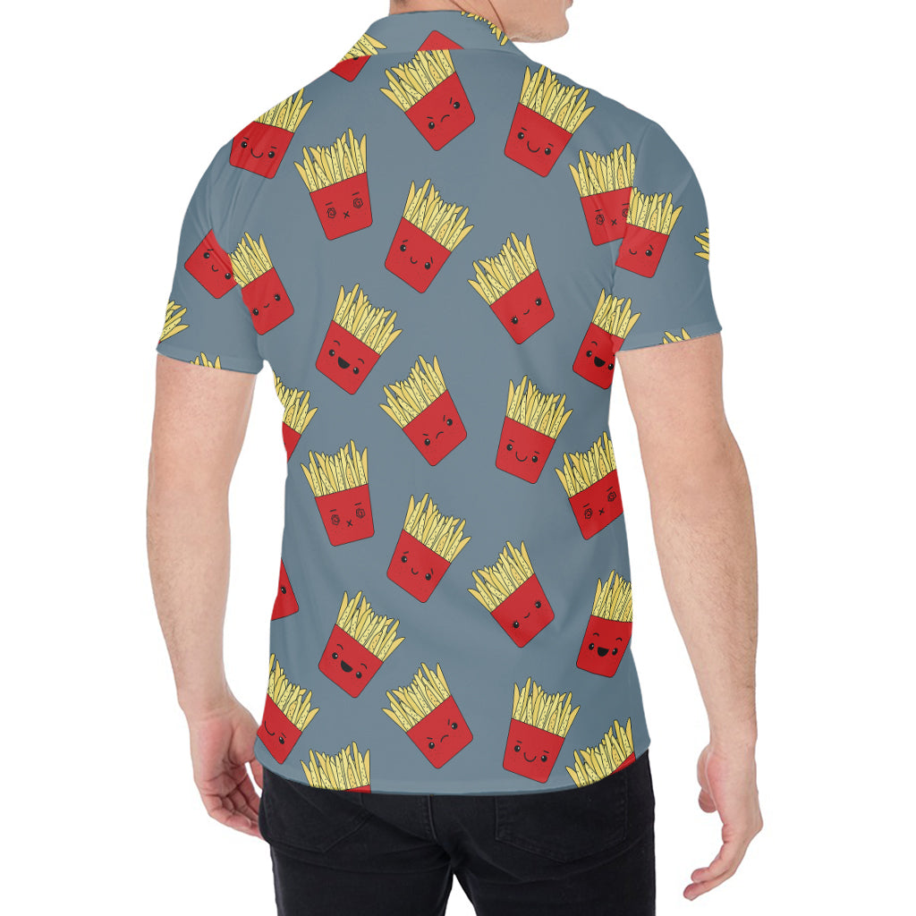 Cute French Fries Pattern Print Men's Shirt