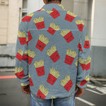 Cute French Fries Pattern Print Men's Shirt Jacket