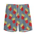 Cute French Fries Pattern Print Men's Athletic Shorts