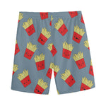 Cute French Fries Pattern Print Men's Sports Shorts