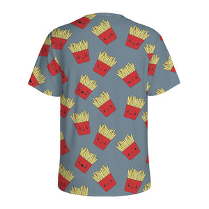 Cute French Fries Pattern Print Men's Sports T-Shirt