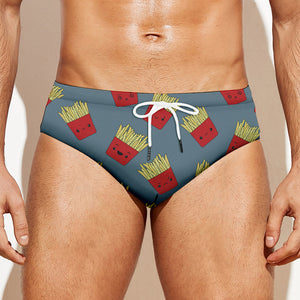 Cute French Fries Pattern Print Men's Swim Briefs