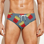 Cute French Fries Pattern Print Men's Swim Briefs