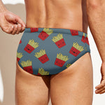 Cute French Fries Pattern Print Men's Swim Briefs