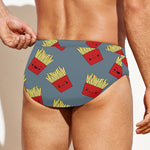 Cute French Fries Pattern Print Men's Swim Briefs