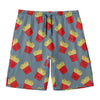 Cute French Fries Pattern Print Men's Swim Trunks