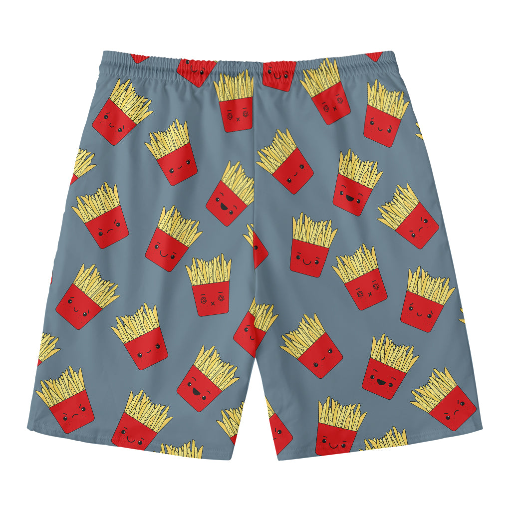 Cute French Fries Pattern Print Men's Swim Trunks