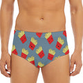 Cute French Fries Pattern Print Men's Triangle Swim Briefs