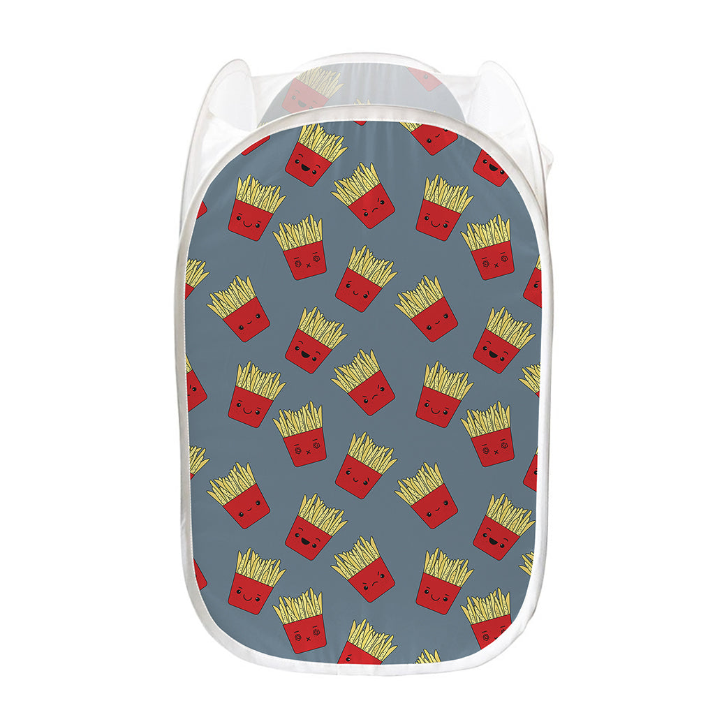 Cute French Fries Pattern Print Mesh Laundry Hamper