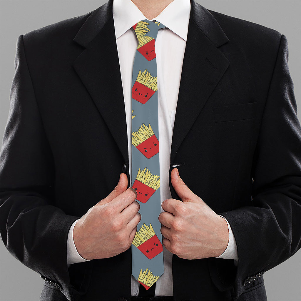 Cute French Fries Pattern Print Necktie