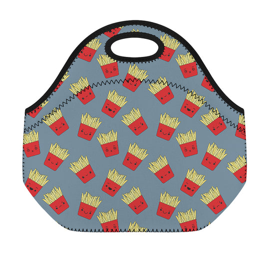 Cute French Fries Pattern Print Neoprene Lunch Bag