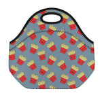 Cute French Fries Pattern Print Neoprene Lunch Bag