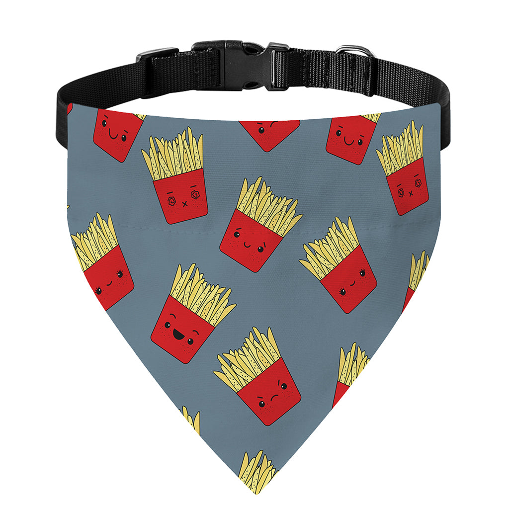 Cute French Fries Pattern Print Over The Collar Dog Bandana