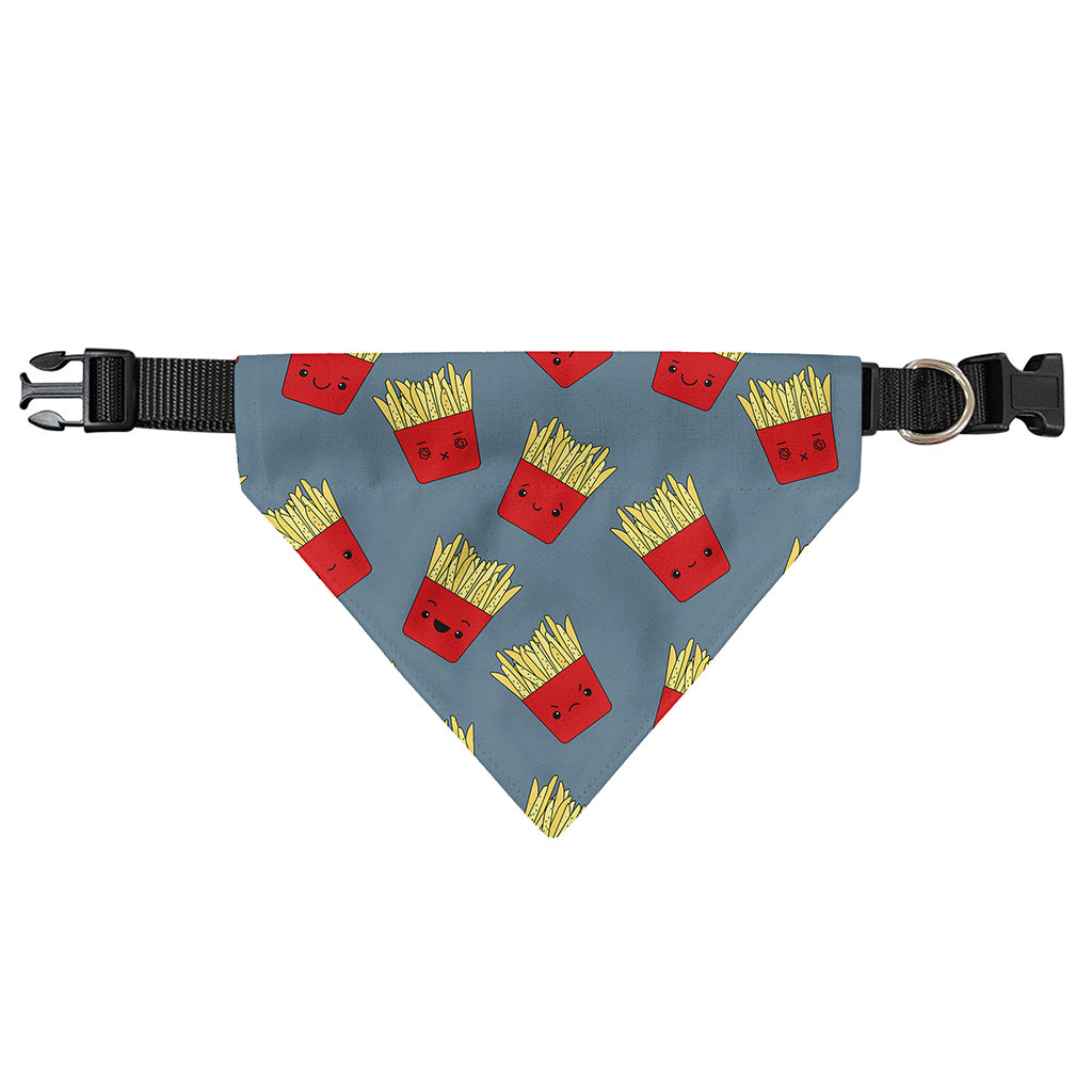 Cute French Fries Pattern Print Over The Collar Dog Bandana