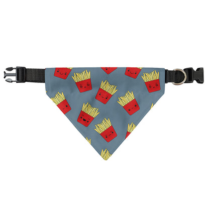 Cute French Fries Pattern Print Over The Collar Dog Bandana