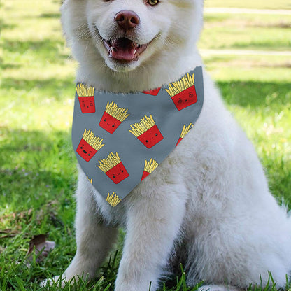 Cute French Fries Pattern Print Over The Collar Dog Bandana