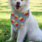 Cute French Fries Pattern Print Over The Collar Dog Bandana