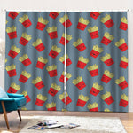 Cute French Fries Pattern Print Pencil Pleat Curtains