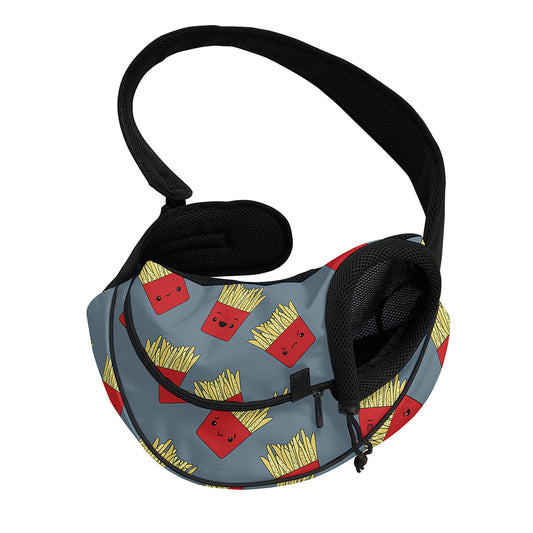Cute French Fries Pattern Print Pet Sling Carrier