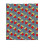 Cute French Fries Pattern Print Polyester Shower Curtain