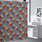 Cute French Fries Pattern Print Premium Shower Curtain
