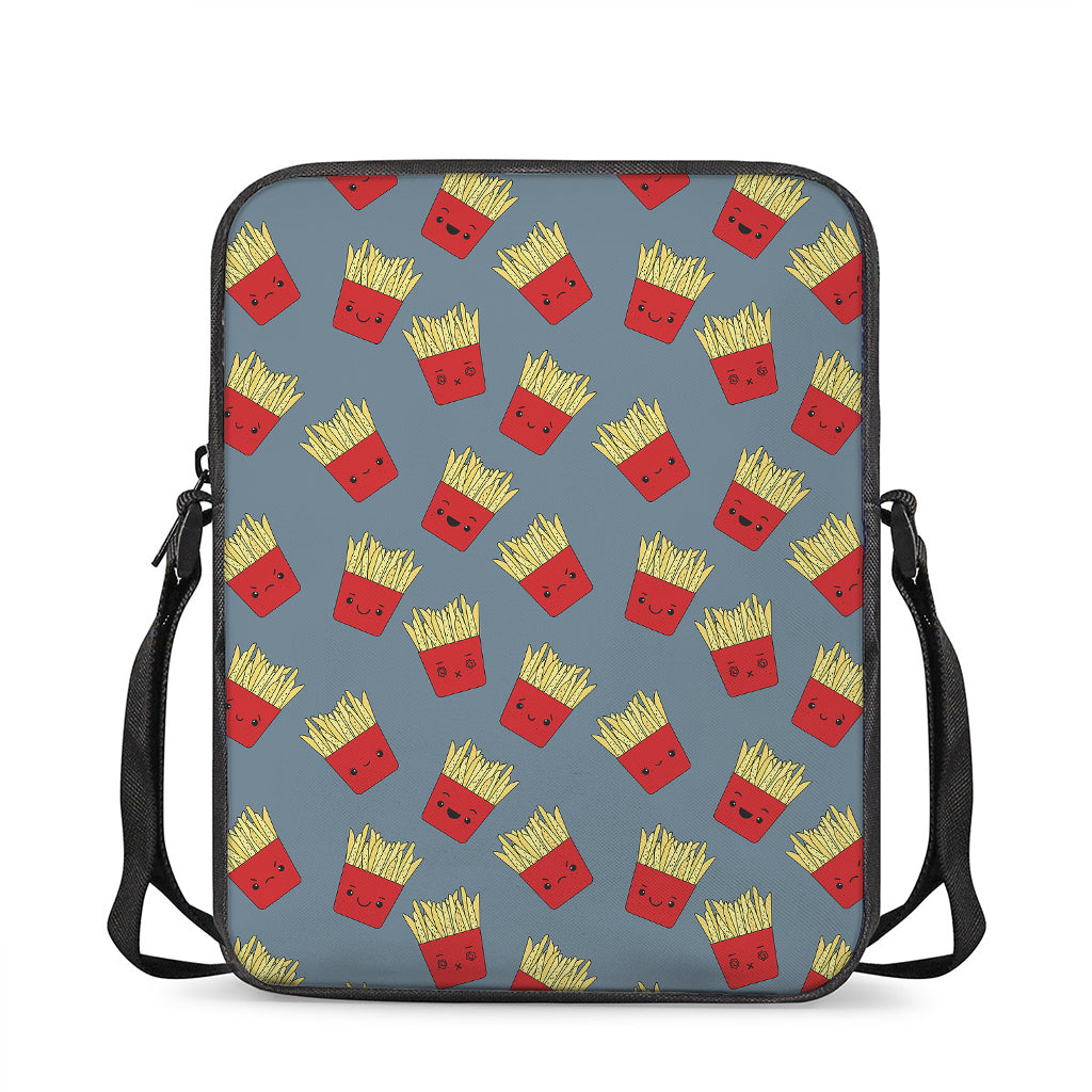 Cute French Fries Pattern Print Rectangular Crossbody Bag