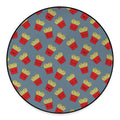 Cute French Fries Pattern Print Round Floor Mat